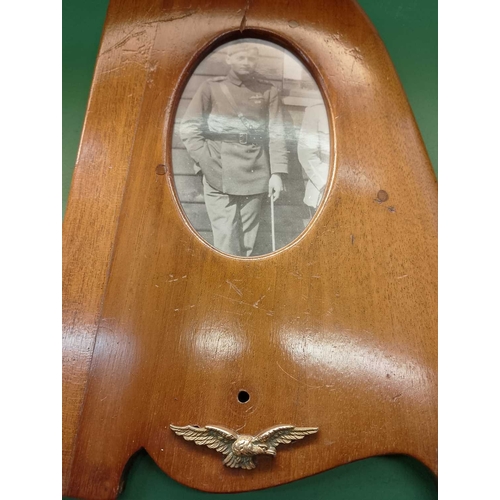 1050 - ± Propellors Three hardwood propellor photo frames Each with RAF emblem, two 29cm the third 26cm - T... 