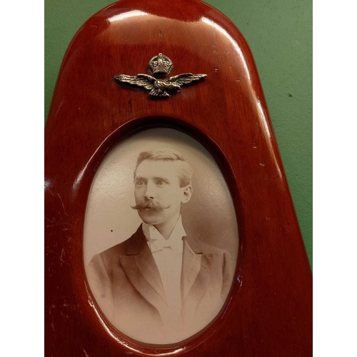 1051 - ± Propellors A pair of frames Each with photograph and inscribed plaque and RAF emblem 30cm - This l... 