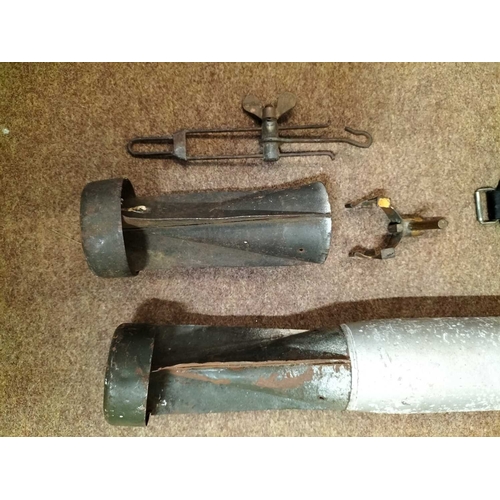 1091 - ± Ordnance WW2 Plymouth etc Incendiary bomb parts including aircraft release mechanism together with... 