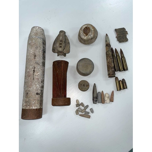 1091 - ± Ordnance WW2 Plymouth etc Incendiary bomb parts including aircraft release mechanism together with... 