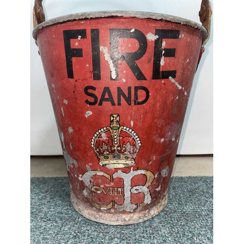 1110 - ± Fire Bucket Edward VIII Fire Bucket A rare painted steel fire bucket bearing the cypher of Edward ... 