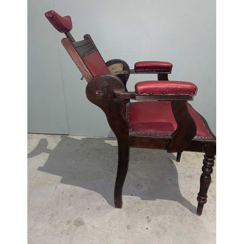 1111 - ± Entrance Barber's Chair An Edwardian Barber's chair with adjustable angled back & height adjustabl... 