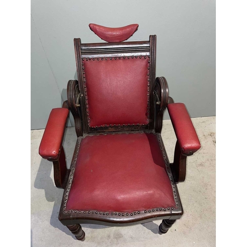 1111 - ± Entrance Barber's Chair An Edwardian Barber's chair with adjustable angled back & height adjustabl... 