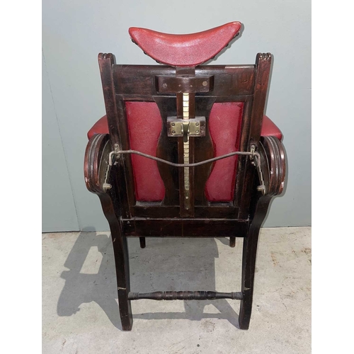 1111 - ± Entrance Barber's Chair An Edwardian Barber's chair with adjustable angled back & height adjustabl... 