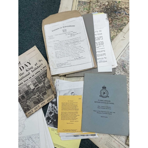 1115 - ± Entrance WWII Ephemera. A collection of WWII ephemera to include maps, original & copy photos & do... 