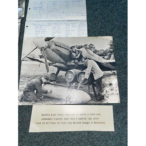 1116 - ± Entrance WWII RAF Ephemera. A collection of WWII RAF ephemera, to include copy Guy Gibson photos, ... 