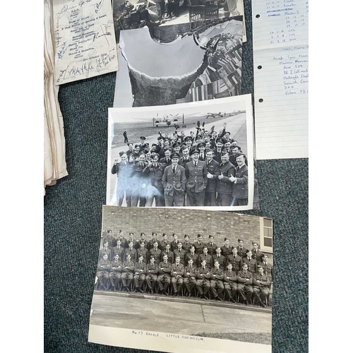 1116 - ± Entrance WWII RAF Ephemera. A collection of WWII RAF ephemera, to include copy Guy Gibson photos, ... 