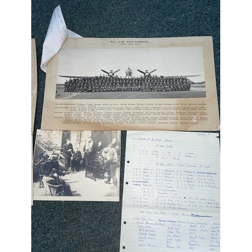 1116 - ± Entrance WWII RAF Ephemera. A collection of WWII RAF ephemera, to include copy Guy Gibson photos, ... 