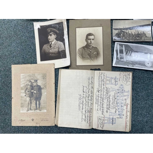 1119 - ± Entrance WWI RFC & RAF Ephemera. A collection of WWI ephemera to include a group photo of ladies o... 