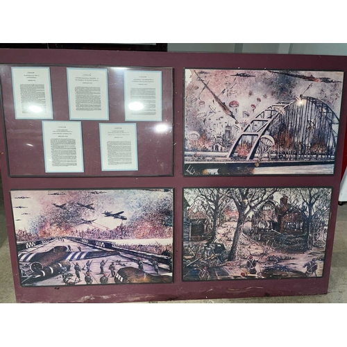 1124 - ± Entrance Arnhem Display Boards. 3 Arnhem landings display boards bearing copy photos, prints & cit... 