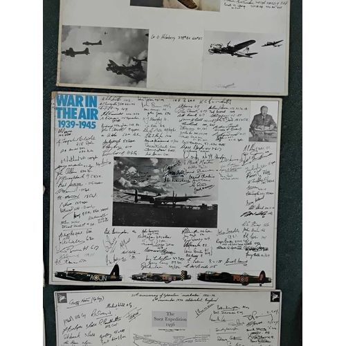 1131 - ± Entrance Military autographs Six WW2 and Suez servicemen autographs boards including Parachute Reg... 