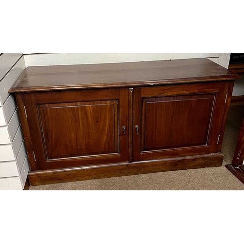 1134 - ± Mahogany Cabinet Mahogany Cabinet A Victorian mahogany low two door cabinet WxDxH 124x42x63cm abov... 