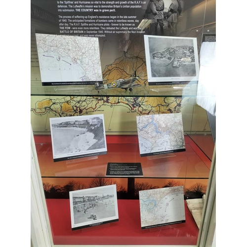 1143 - ± The War Gallery Operation Sealion etc.  A display cabinet with a portrait of Hitler WW2 German Mil... 