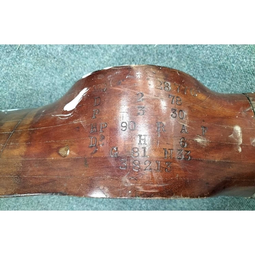 1156 - ± The Gallery A hardwood propellor De Haviland stamped marks 