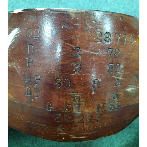 1156 - ± The Gallery A hardwood propellor De Haviland stamped marks 