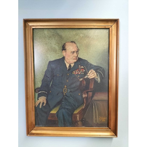 1174 - ± The War Gallery Winston Churchill A portrait of Winston Churchill edition No 22/850 signed to lowe... 