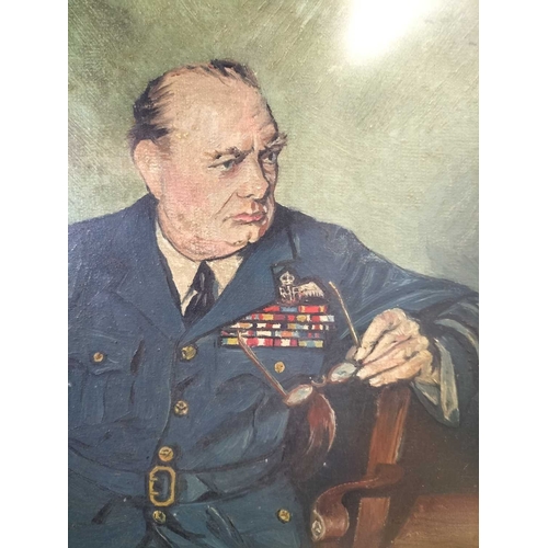 1174 - ± The War Gallery Winston Churchill A portrait of Winston Churchill edition No 22/850 signed to lowe... 