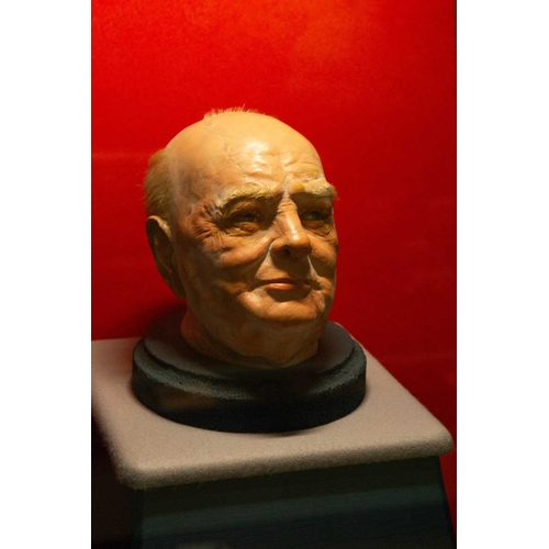 1175 - ± The War Gallery Winston Churchill Wax head WINSTON CHURCHILL a museum quality lifesize wax portrai... 