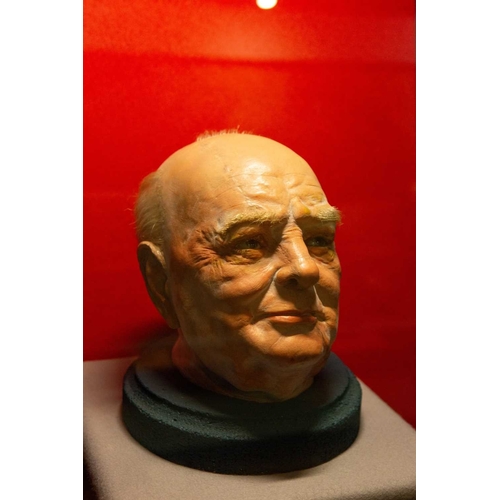 1175 - ± The War Gallery Winston Churchill Wax head WINSTON CHURCHILL a museum quality lifesize wax portrai... 