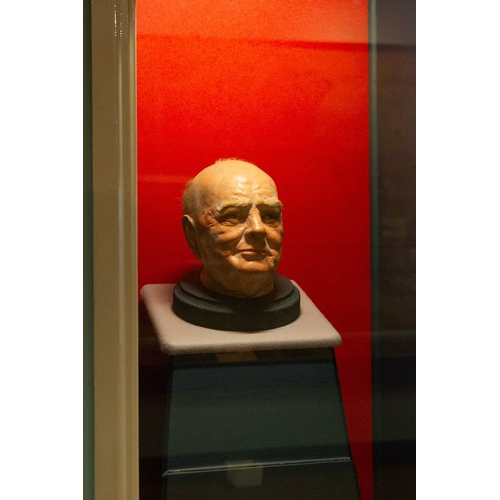 1175 - ± The War Gallery Winston Churchill Wax head WINSTON CHURCHILL a museum quality lifesize wax portrai... 