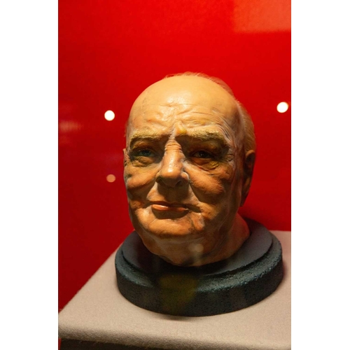 1175 - ± The War Gallery Winston Churchill Wax head WINSTON CHURCHILL a museum quality lifesize wax portrai... 