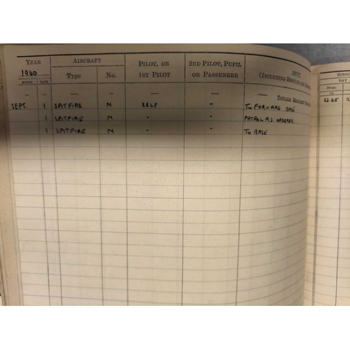 1179 - ± The War Gallery Spitfire Pilot officer Gerald Archibald Langley R.A.F.V.R. medals and log book 