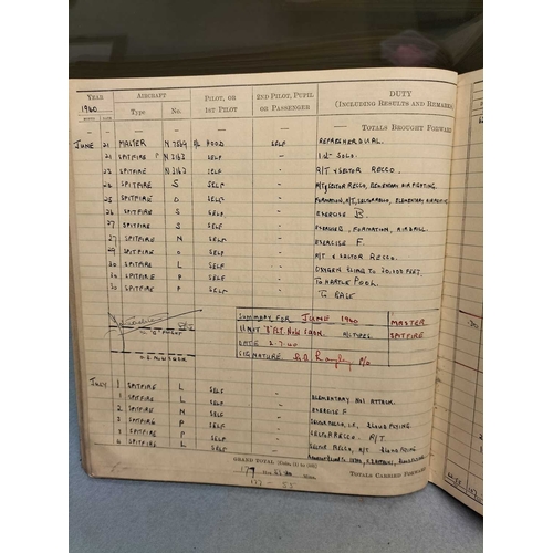 1179 - ± The War Gallery Spitfire Pilot officer Gerald Archibald Langley R.A.F.V.R. medals and log book 