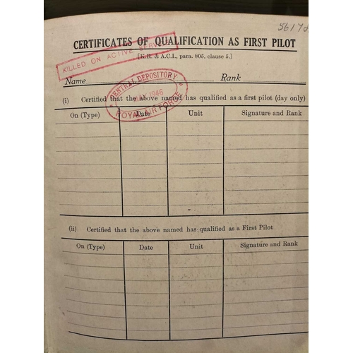 1179 - ± The War Gallery Spitfire Pilot officer Gerald Archibald Langley R.A.F.V.R. medals and log book 