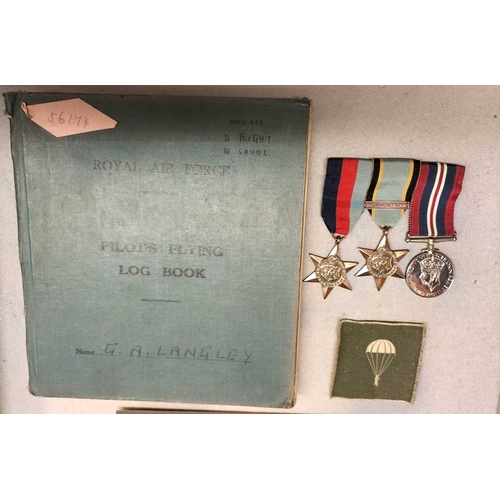 1179 - ± The War Gallery Spitfire Pilot officer Gerald Archibald Langley R.A.F.V.R. medals and log book 