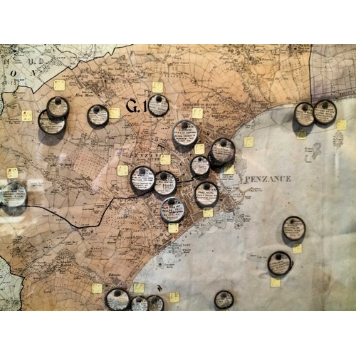1182 - ± The War Gallery An extensive map of West Cornwall enemy action An extensive map showing the sites ... 