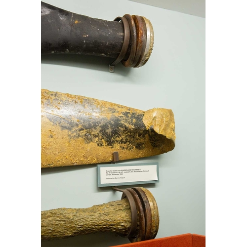 1188 - ± The War Gallery Royal Australian Air Force Sunderland propellers Three propeller blades from Sunde... 