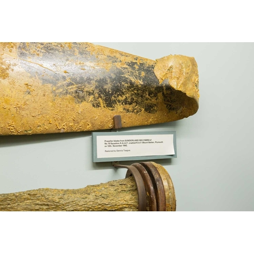 1188 - ± The War Gallery Royal Australian Air Force Sunderland propellers Three propeller blades from Sunde... 