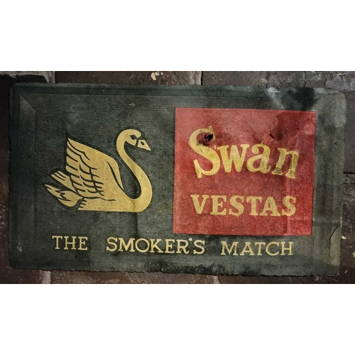 265 - ± M King Tobacconist Swan Vesta Advertising Door Mat A Swan Vesta Advertising Door Mat. 51 x 90 cm -... 