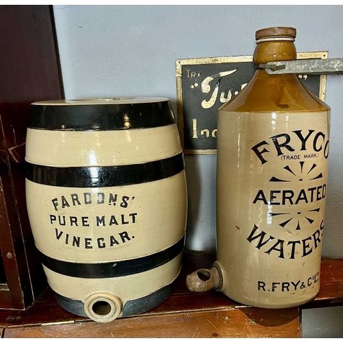 320 - ± Birch, Birch & Co Grocers Stoneware A huge stoneware flask for ‘Fryco Aerated WatersFry & Co, Ltd,... 