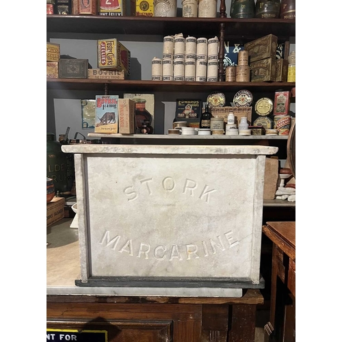 325 - ± Birch, Birch & Co Grocers Margarine counter A Stork Margarine white marble counter the slate base ... 