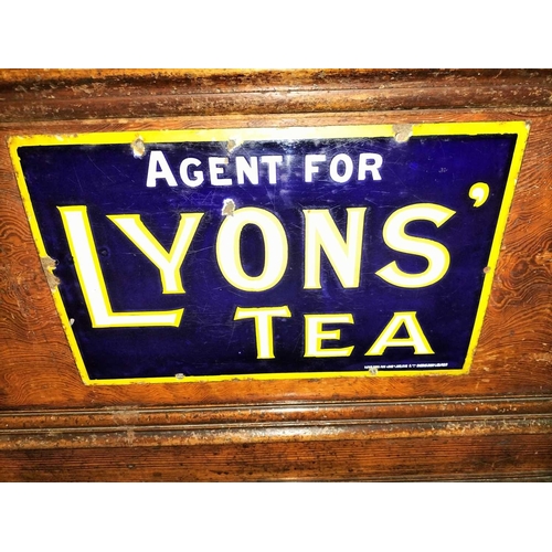 327 - ± Birch, Birch & Co Grocers Enamel advert An ‘Agent for Lyons' Tea’ enamel advertising sign 25.5cm x... 