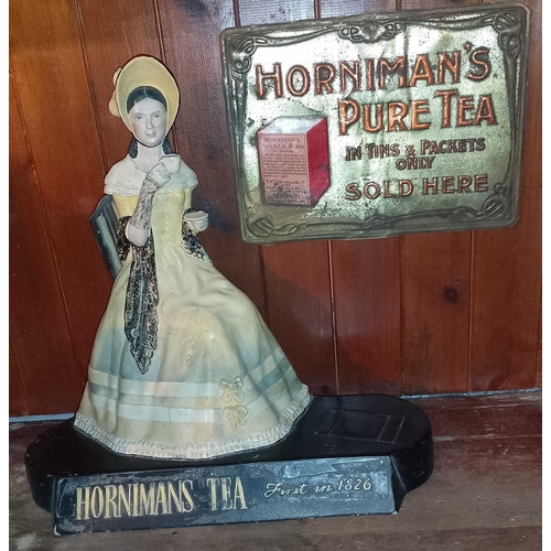 338 - ± Birch, Birch & Co Grocers Horniman’s Tea A figure 46cm together with a pressed tin Horniman’s Pure... 