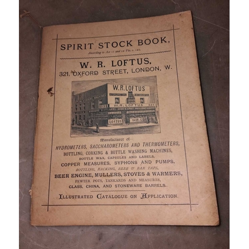 361 - ± Entrance Books & packaging A 19th century 'Spirit Stock Book', together with two Royal Insurance C... 