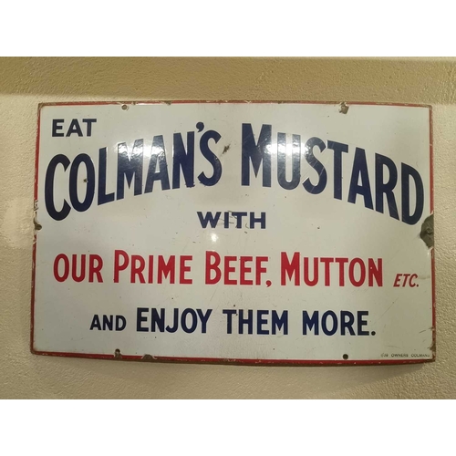 390 - ± Thomas Borthwick & Sons Butchers A Colman’s Mustard enamel sign 35.5cm x 56cm - This lot will be s... 