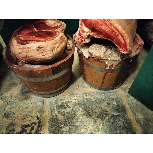 395 - ± Thomas Borthwick & Sons Butchers Seven Joints Two barrels of suet and two price pins - This lot wi... 