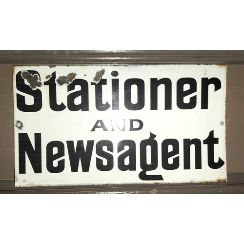 407 - ± Post Office Stationer and Newsagent Enamel Advertising Shop Sign A Stationer and Newsagent Enamel ... 