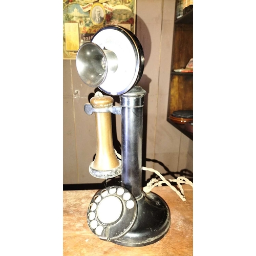 414 - ± Post Office Candlestick Telephone A Candlestick Telephone, 30.5 cm high. - This lot will be subjec... 