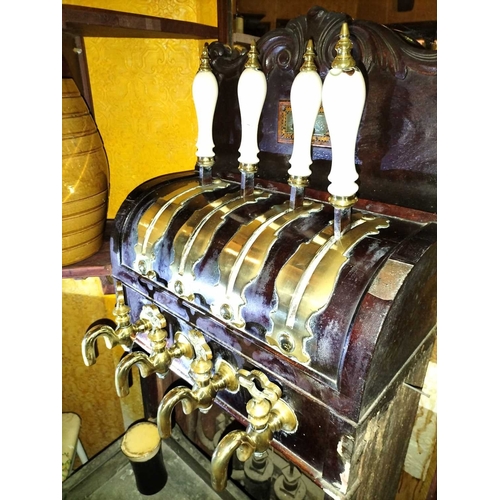 438 - ± The Pheasant Inn Beer pump A four-pull beer pump by Llewellins and James Makers, Bristol with cera... 