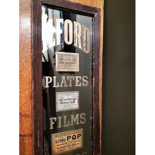 467 - ± Maggs Photographer Ilford framedadvertising mirror plate 