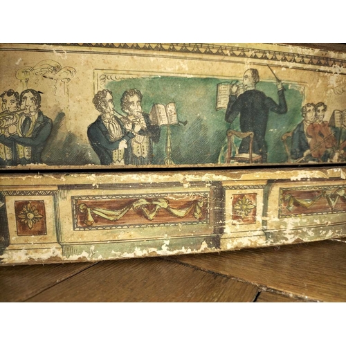 473 - ± Mr Neville's Toyshop Lithograph decorated theatre stage A wood and lithograph theatre setting 72cm... 