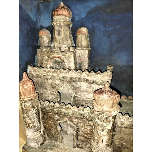 485 - ± Mr Neville's Toyshop Castle Diorama A good wood and papier mache castle diorama 64 x 91 cm - This ... 