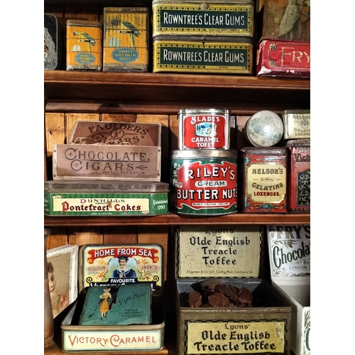 553 - ± Miss Vaughton's Sweet Shop A large collection of tins, boxes, packaging etc A wonderful large coll... 