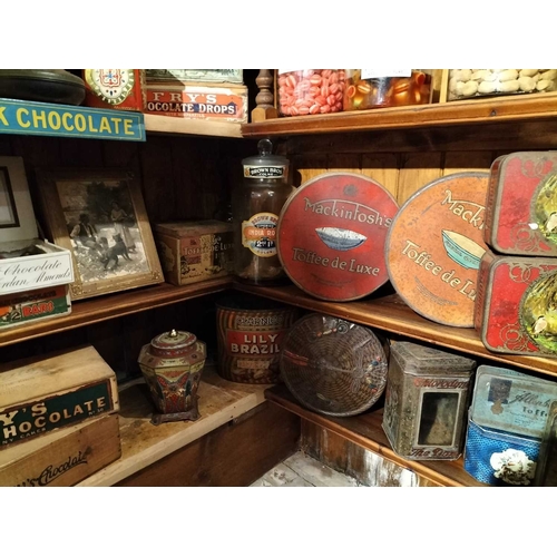 553 - ± Miss Vaughton's Sweet Shop A large collection of tins, boxes, packaging etc A wonderful large coll... 