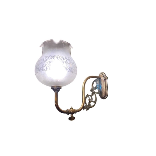 577 - ± K Fillingham Milliners Shop light fittings Two brass upright counter gas lamps, converted to elect... 