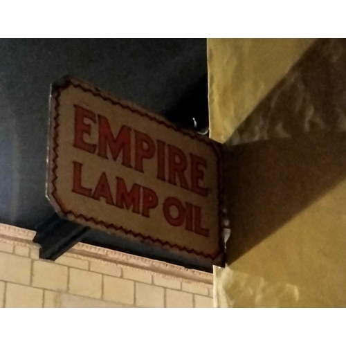 685 - ± Lugg's Hardware Shop Empire Lamp Oil double sided enamel advertising sign An Empire Lamp Oil doubl... 